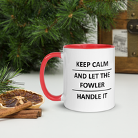 Load image into Gallery viewer, Fowler Red Color Inside Mug Keep Calm Lover Surname Last Name Family
