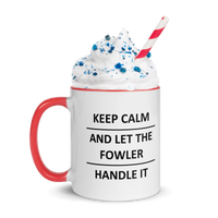 Load image into Gallery viewer, Fowler Red Color Inside Mug Keep Calm Lover Surname Last Name Family
