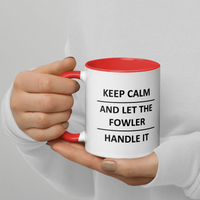 Load image into Gallery viewer, Fowler Red Color Inside Mug Keep Calm Lover Surname Last Name Family
